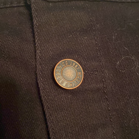 Black, Front Button-Up Denim Mini Skirt (size 10) - Picture 3 of 6